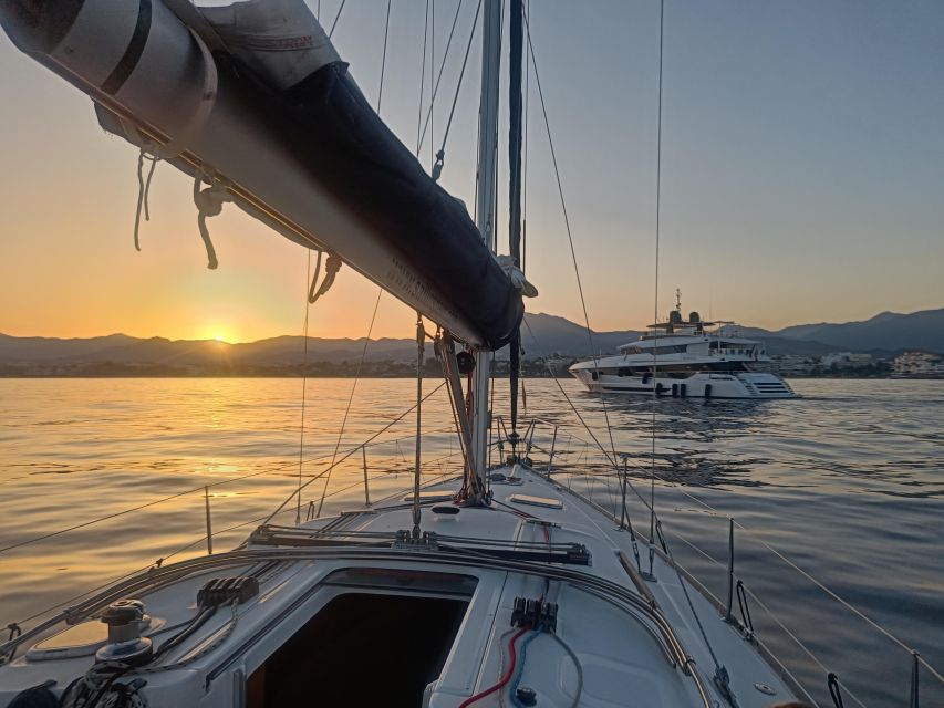 Sunset Sailing in Private Sailboat Puerto Banus Marbella - Returning to Puerto Banús at dusk