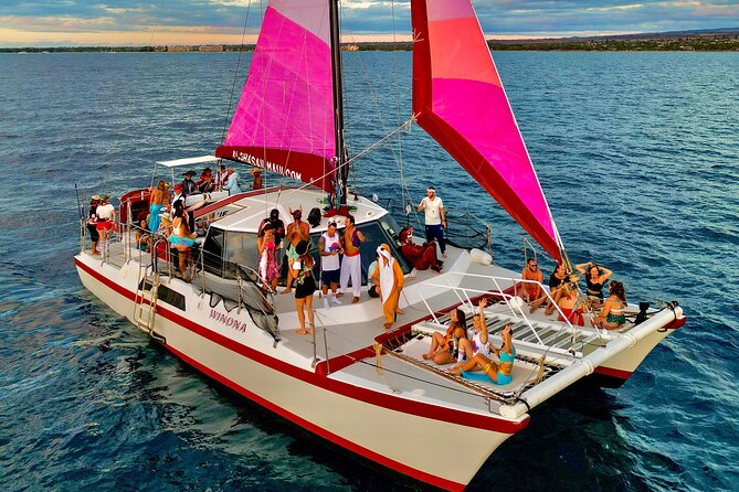 Sunset Sailing on a Floating Tiki Bar Charming Hawaiian Catamaran - Hawaiian snacks and a bar that shapes the mood