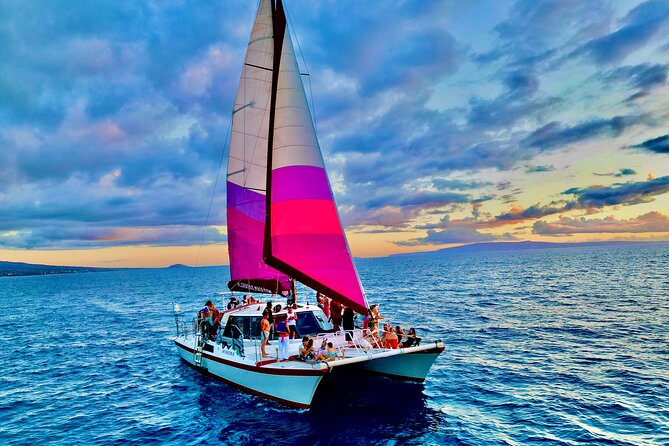 Sunset Sailing on a Floating Tiki Bar Charming Hawaiian Catamaran - Crew, music, and the social side