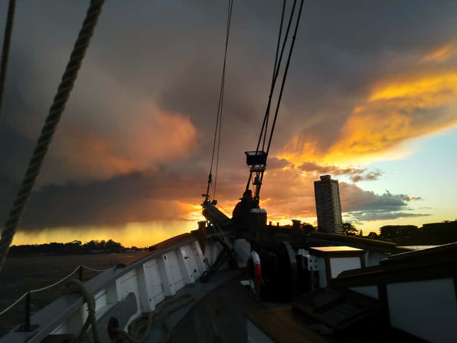 Sydney Harbor Tall Ship Wine & Canapés Evening Cruise - Boarding an 1850s-style sailing ship