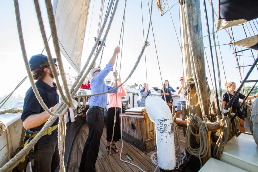 Sydney: Tall Ship Harbour Twilight Dinner Cruise - Dinner on a moving deck