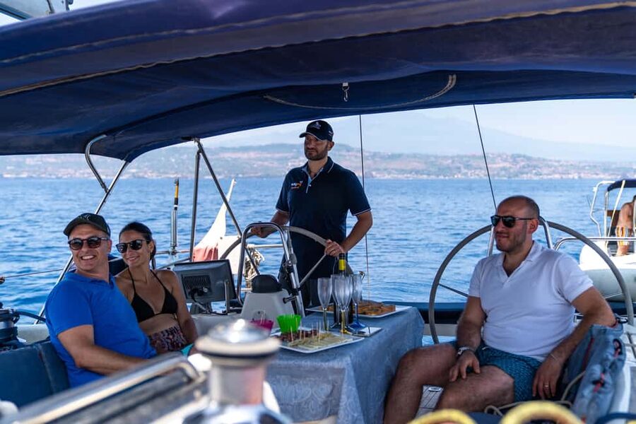 Taormina: Sailing boat tour with aperitif included - Mazzarò Bay and the Taormina View