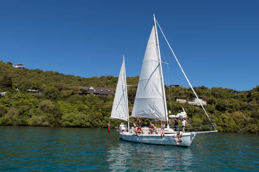 Taupō: Sail Barbary Eco Sailing to the Maori Rock Carvings - Swimming in Lake Taupō