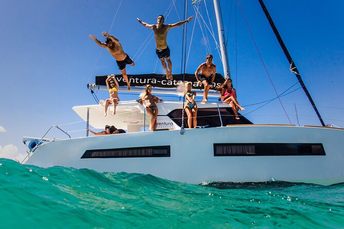 Tulum: Luxury Sail & Snorkel – All Inclusive 34' Catamaran - A private boat day from Puerto Aventuras