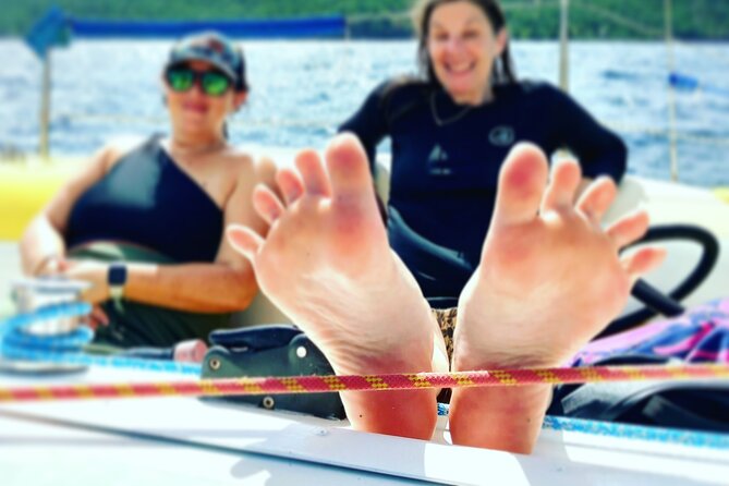 Two Hours of Sailing and Relaxation in the Bay of Saintes - Quiet time on the catamaran trampoline