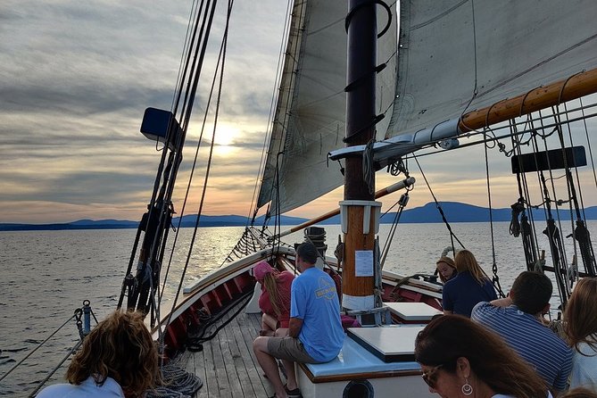 Windjammer Classic Sunset Sail from Camden, Maine - Mount Battie at sunset